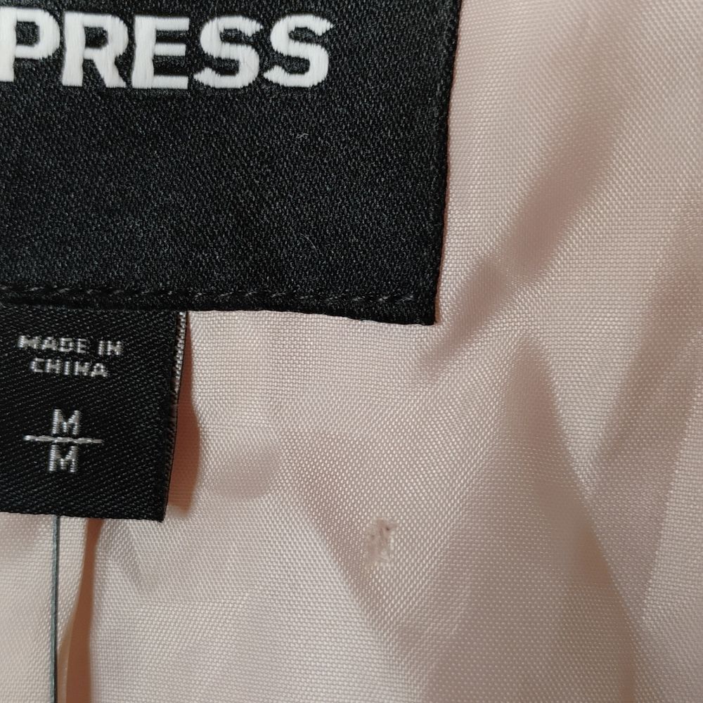 Express Pink Wool Blend Belted Moto Jacket Coat Medium - Picture 7 of 16